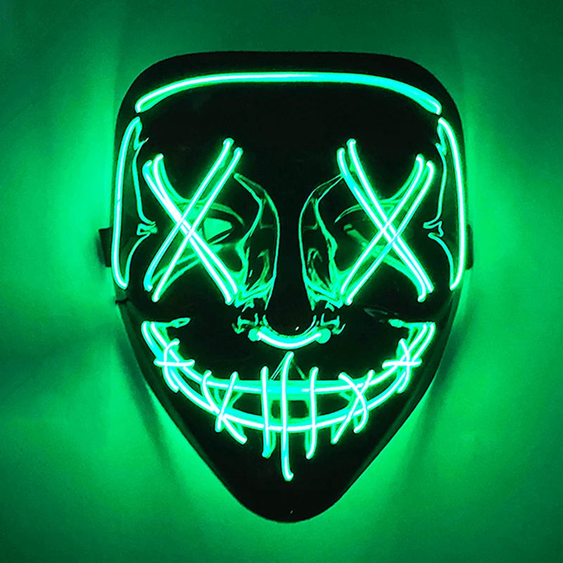 The Purge Red Luminous Cosplay Mask Glow in the Dark Bloody Scar Killer Mask for Men Halloween Props Cool Cosplay Accessory