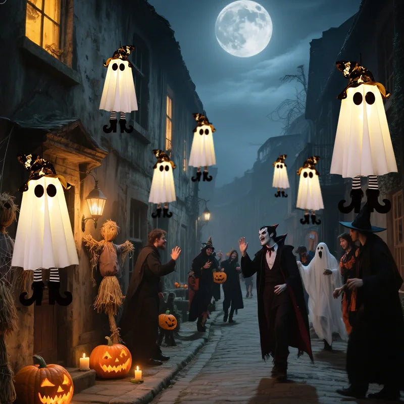 1/2/3Pcs Halloween LED Light up Witch Ghost for Halloween Party Home Indoor Outdoor Yard Decoration Scary Hanging Ornaments Gift