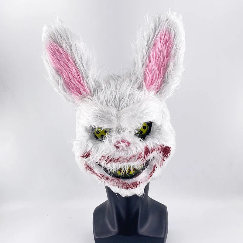 Hot Sale Glowing Cosplay Bunny Bear Face Mask Scary Bloody Killer Mask Neon Horror Rabbit Mask Halloween Masque Supplies