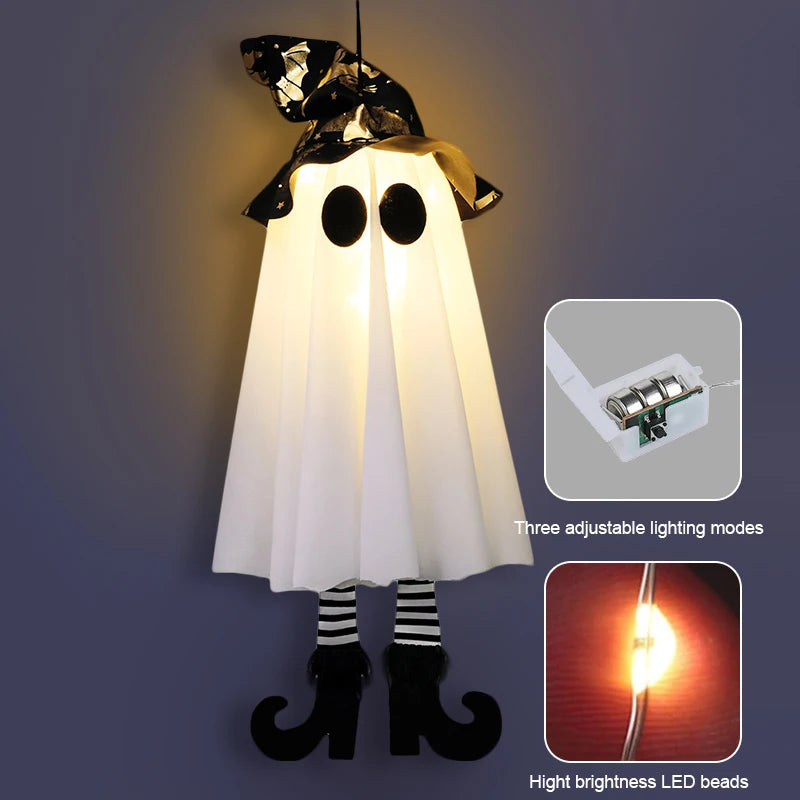 1/2/3Pcs Halloween LED Light up Witch Ghost for Halloween Party Home Indoor Outdoor Yard Decoration Scary Hanging Ornaments Gift