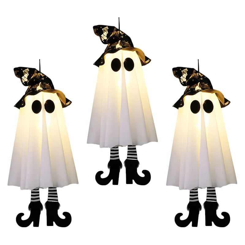 1/2/3Pcs Halloween LED Light up Witch Ghost for Halloween Party Home Indoor Outdoor Yard Decoration Scary Hanging Ornaments Gift