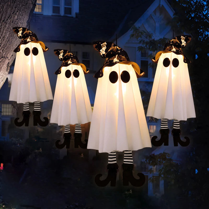 1/2/3Pcs Halloween LED Light up Witch Ghost for Halloween Party Home Indoor Outdoor Yard Decoration Scary Hanging Ornaments Gift