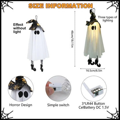 1/2/3Pcs Halloween LED Light up Witch Ghost for Halloween Party Home Indoor Outdoor Yard Decoration Scary Hanging Ornaments Gift