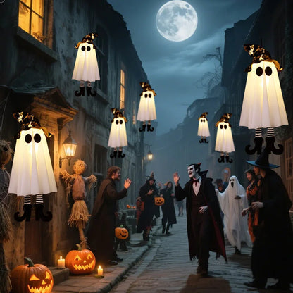 1/2/3Pcs Halloween LED Light up Witch Ghost for Halloween Party Home Indoor Outdoor Yard Decoration Scary Hanging Ornaments Gift