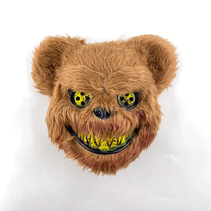 Hot Sale Glowing Cosplay Bunny Bear Face Mask Scary Bloody Killer Mask Neon Horror Rabbit Mask Halloween Masque Supplies