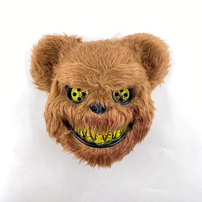 Hot Sale Glowing Cosplay Bunny Bear Face Mask Scary Bloody Killer Mask Neon Horror Rabbit Mask Halloween Masque Supplies