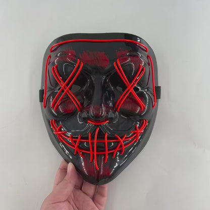 ⚡ Neon LED Purge Mask – Glowing Halloween Cosplay Prop